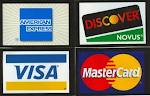 American Express, Discover, Visa and MasterCard logos
